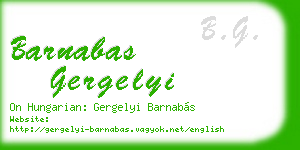 barnabas gergelyi business card